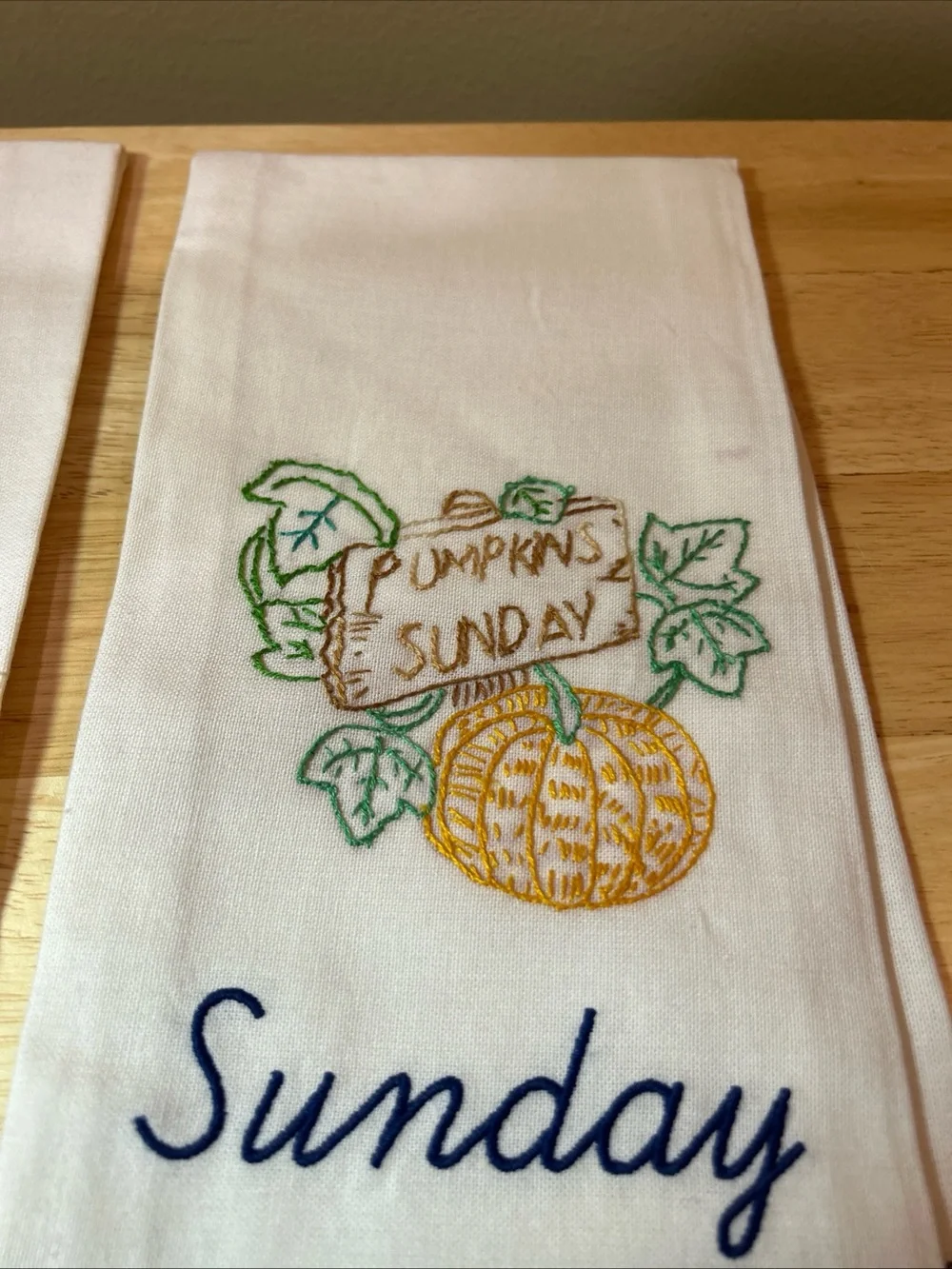 Martha Stewart Kitchen Dish Towels Days of the Week Embroidered Vegetable Granny
